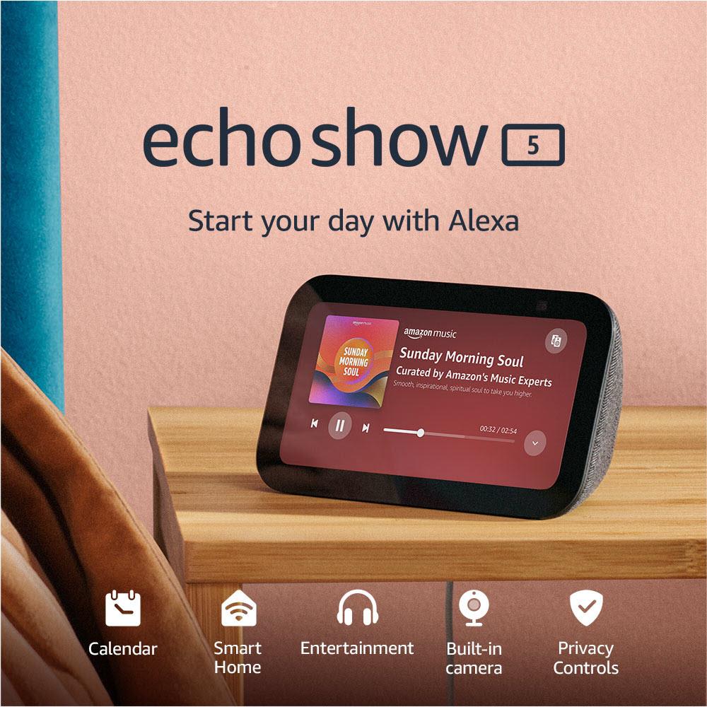Amazon Echo Show 5 with Alexa [3rd Gen] (Charcoal) - Image 4