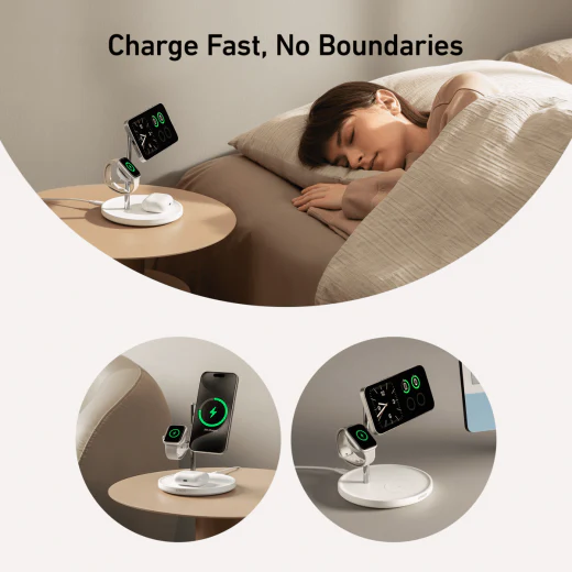 Anker MagGo 3-in-1 Wireless Charging Stand with Qi2 (White) - Image 4