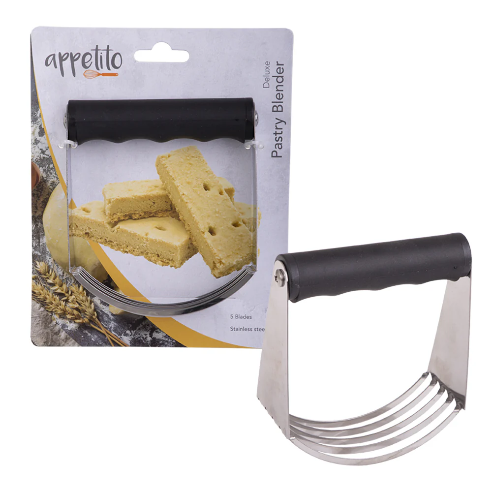 Appetito Stainless Steel Deluxe Pastry Blender with Soft Grip - Image 3