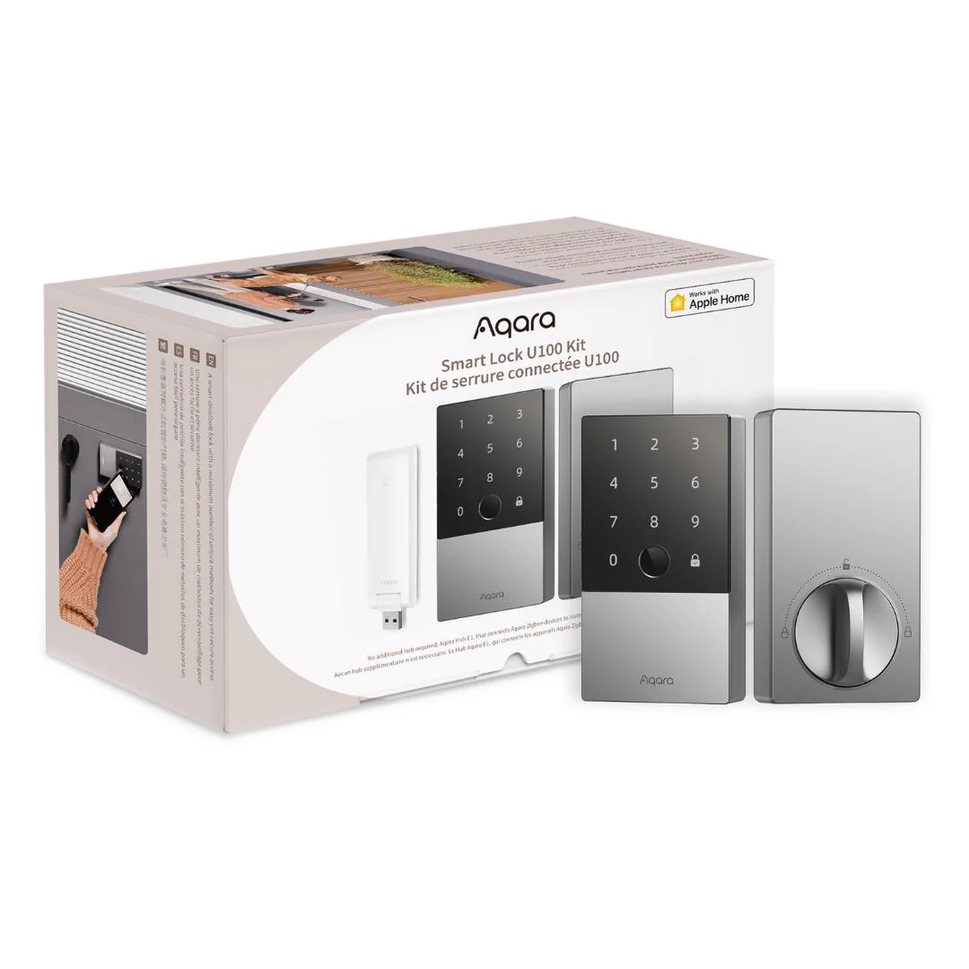 Aqara Smart Door Lock U100 with E1 Hub Kit (Silver) - Image 2