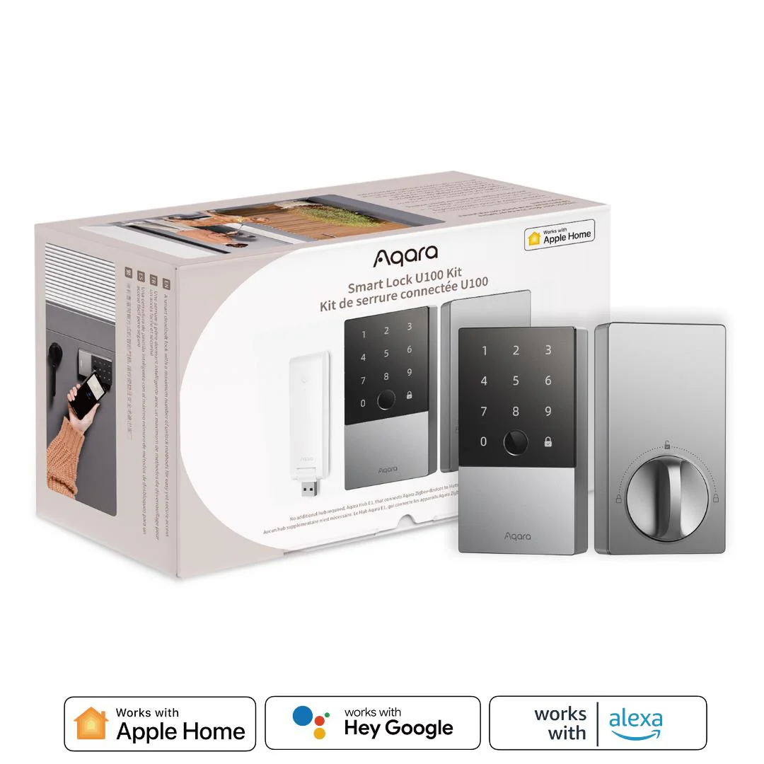 Aqara Smart Door Lock U100 with E1 Hub Kit (Silver) - Image 3