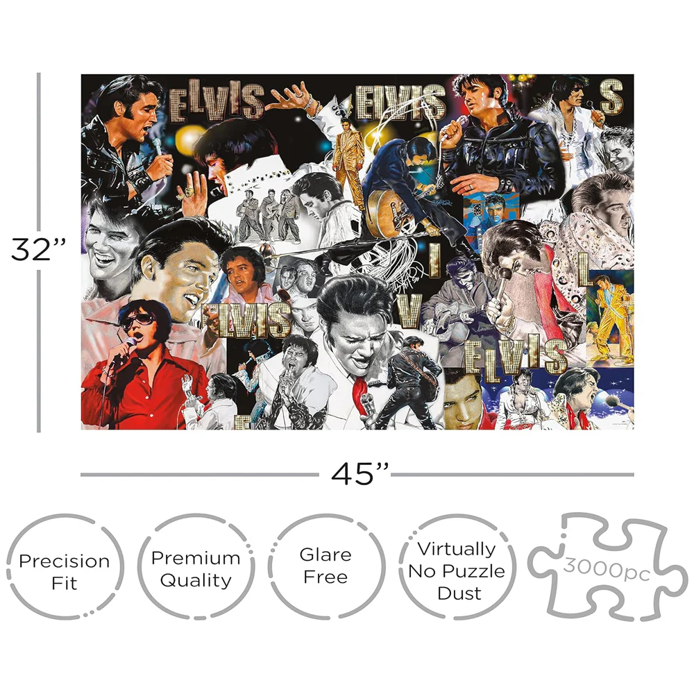 Aquarius 3000pc 82x115cm Elvis Collage Jigsaw Puzzle - Image 3