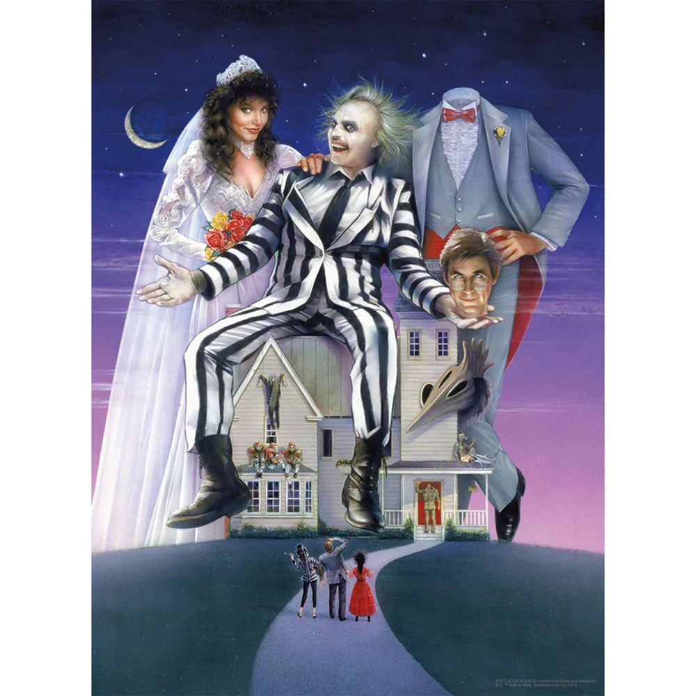 Aquarius 500pc Beetlejuice Family Jigsaw Puzzle w/ Fun Box Kids Game 35x48cm - Image 2