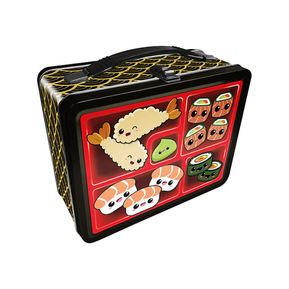 Aquarius Bento Bix Fun Box Tin Storage Lunch Container with Carry Handle Rectangle - Image 2