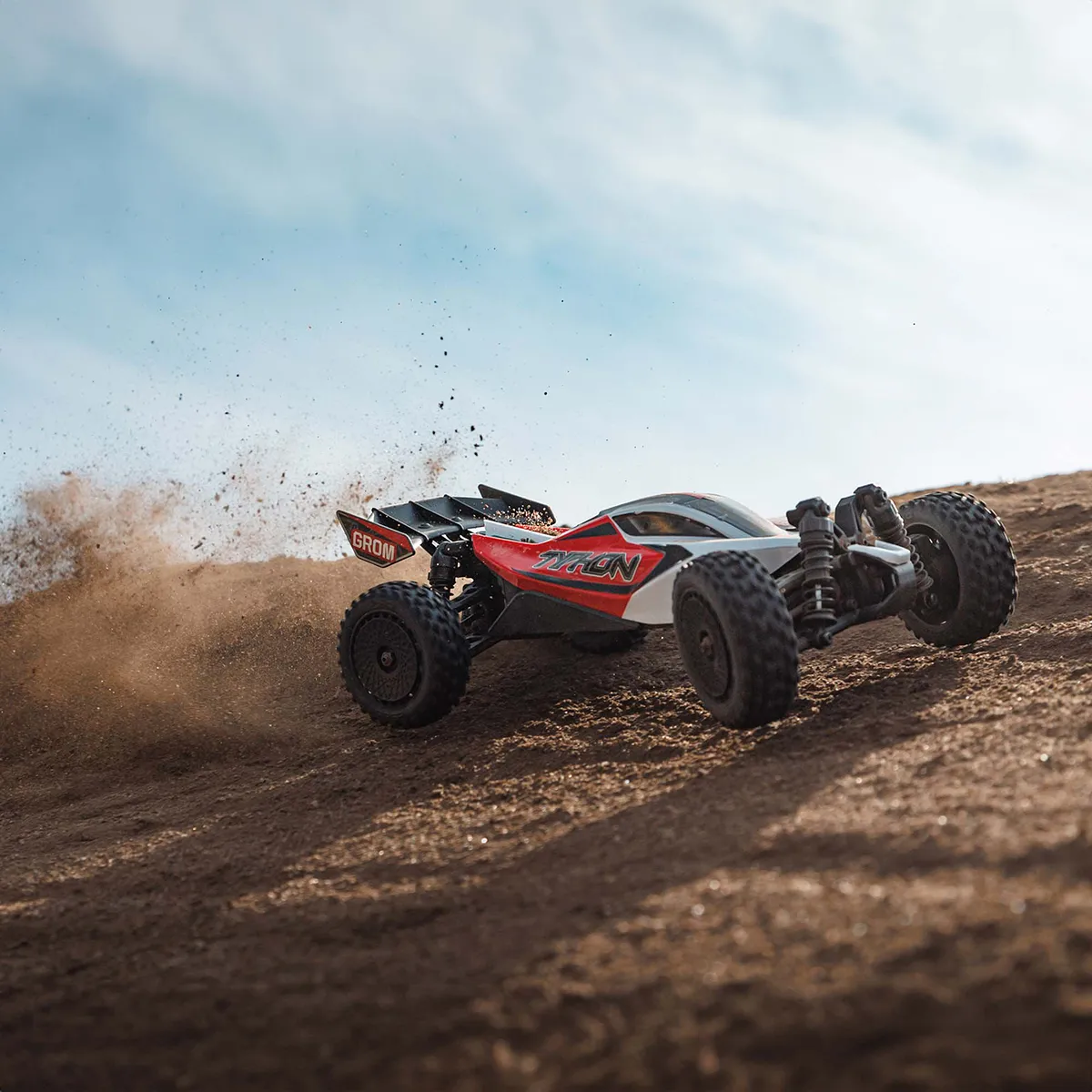 ARRMA Typhon Grom Mega 380 4X4 RC Buggy Electric 4WD 1/14 Scale RTR - Red - Image 2