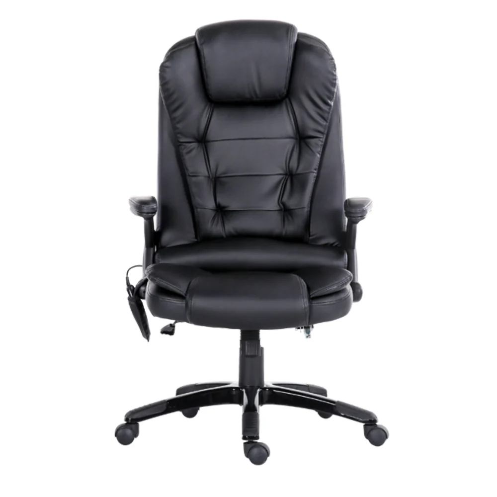 Artiss 8 Point Massage Office Chair Heated Seat Recliner PU (Black) - Image 3