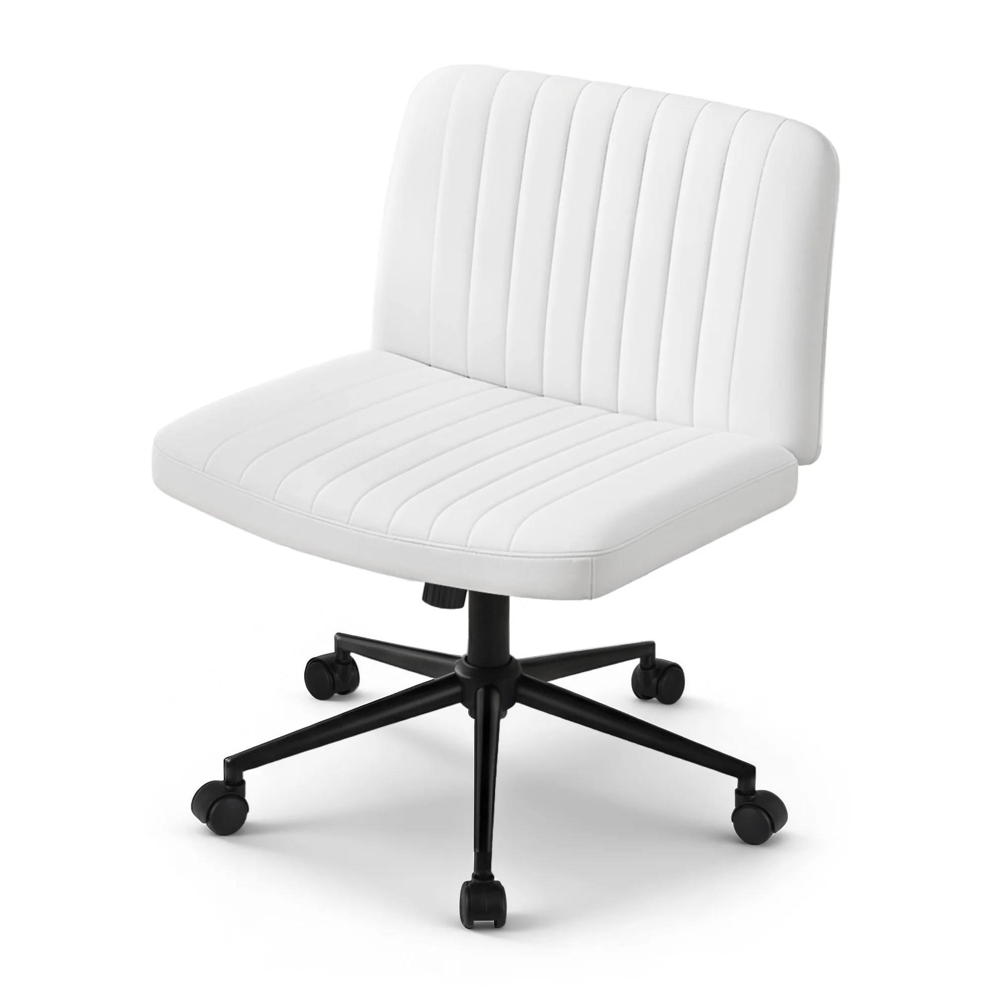 Artiss Criss Cross Fabric Office Chair with Wheels (White) - Image 3