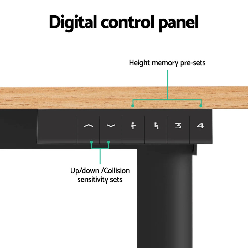 Artiss Electric Sit‑Stand Standing Desk 120cm Home Office - Oak/Black - Image 7