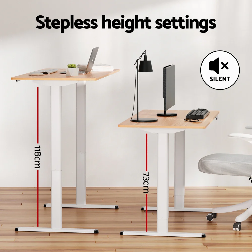Artiss Electric Sit‑Stand Standing Desk 120cm Home Office - Oak/White - Image 8