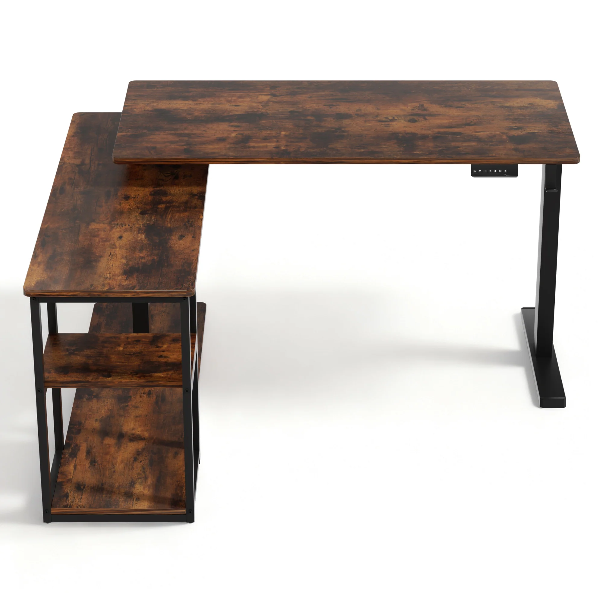 Artiss Electric Standing Desk Adjustable Motorised 120CM L Shaped Rustic Brown - Image 5