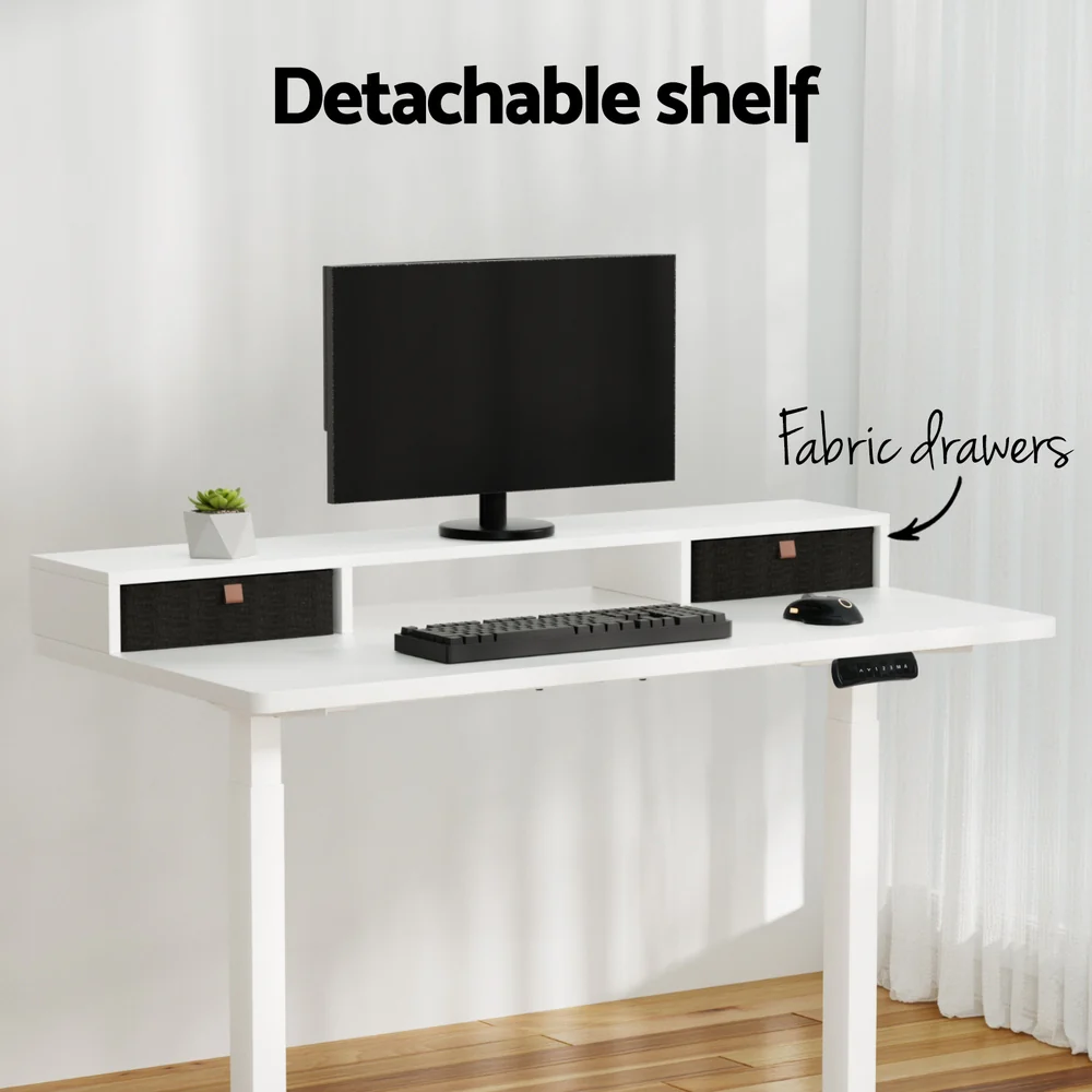 Artiss Electric Standing Desk Dual Motor Office Table With Shelf Drawer120CM - Image 7