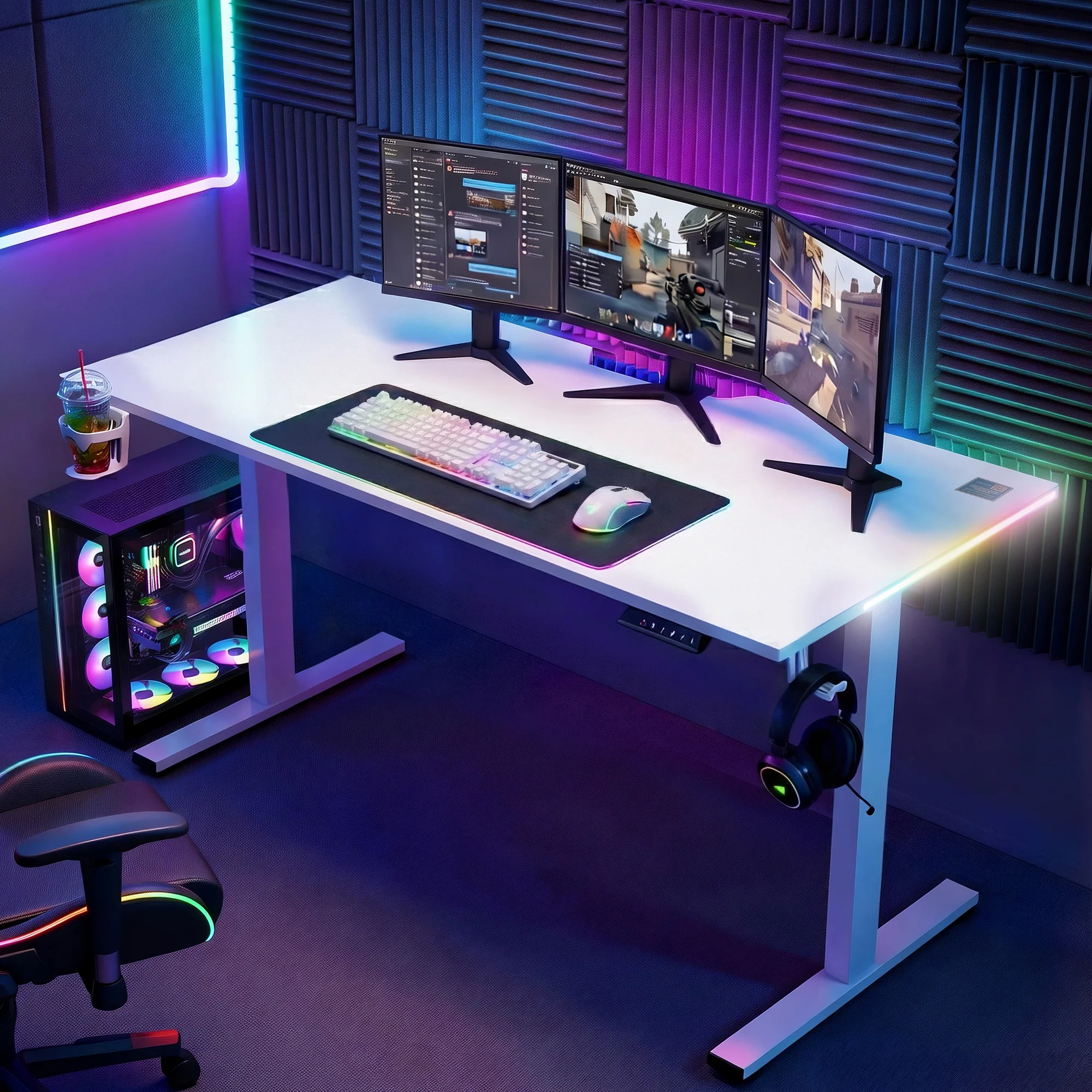 Artiss Electric Standing Desk Height Adjustable Gaming Desk Home Office 140cm - Image 2