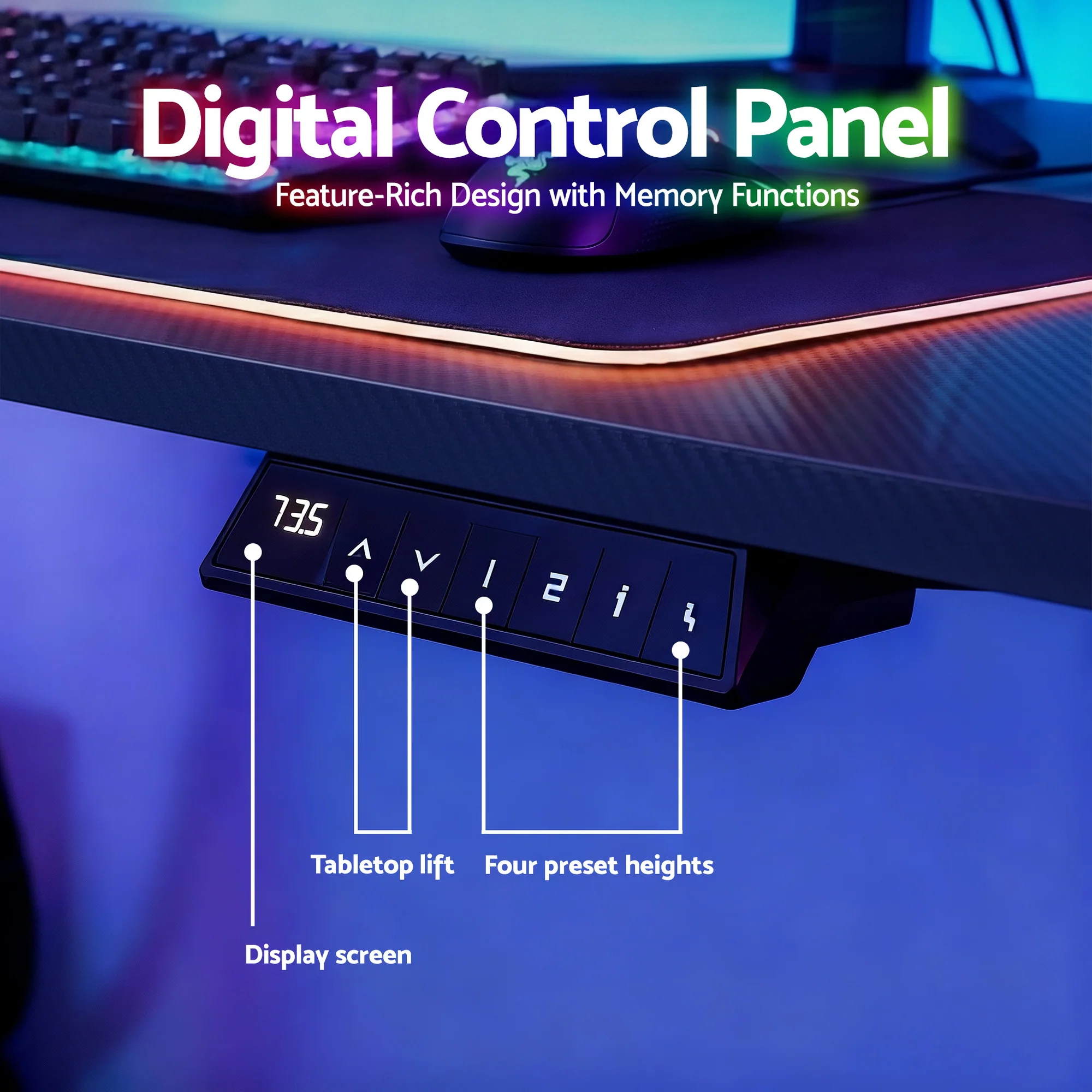 Artiss Electric Standing Desk Height Adjustable Gaming Desk Home Office 140cm - Image 6