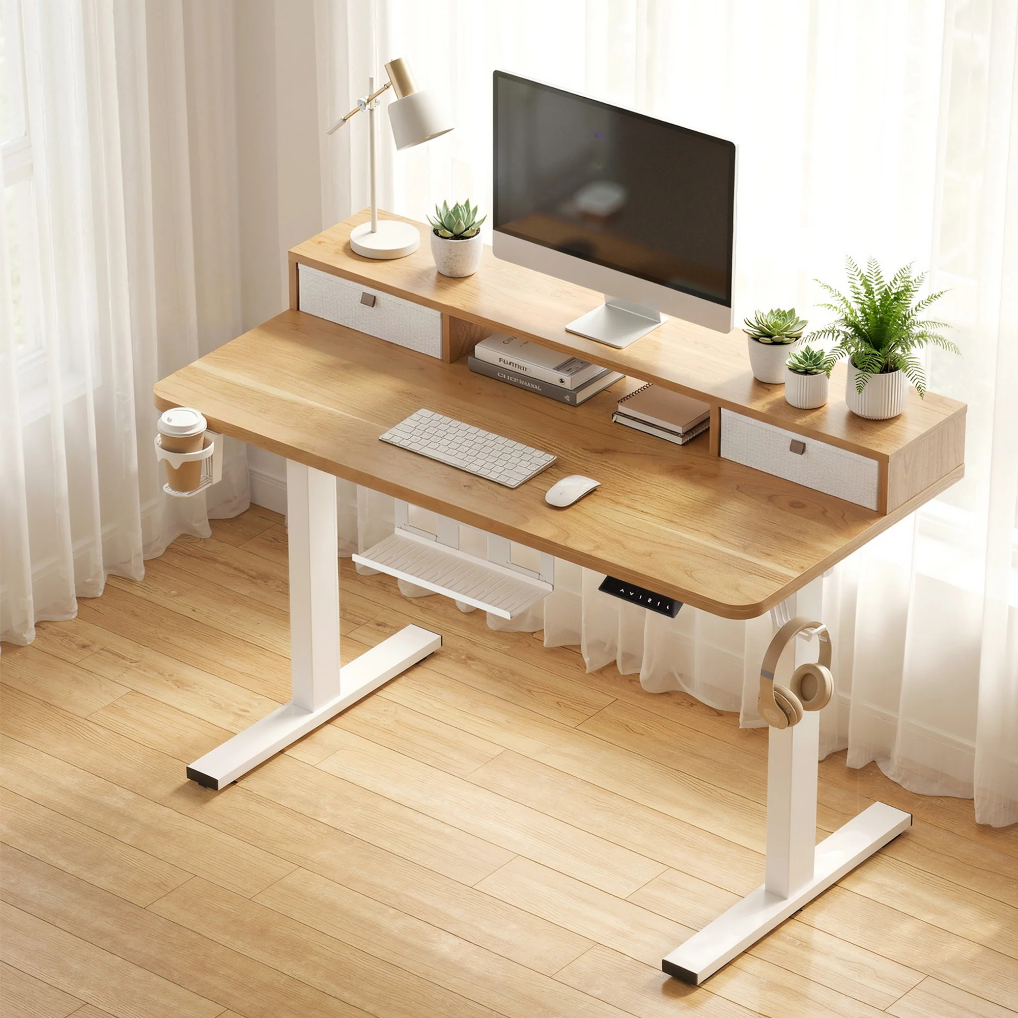 Artiss Electric Standing Desk Height Adjustable Sit Stand Desk Home Office - Image 2