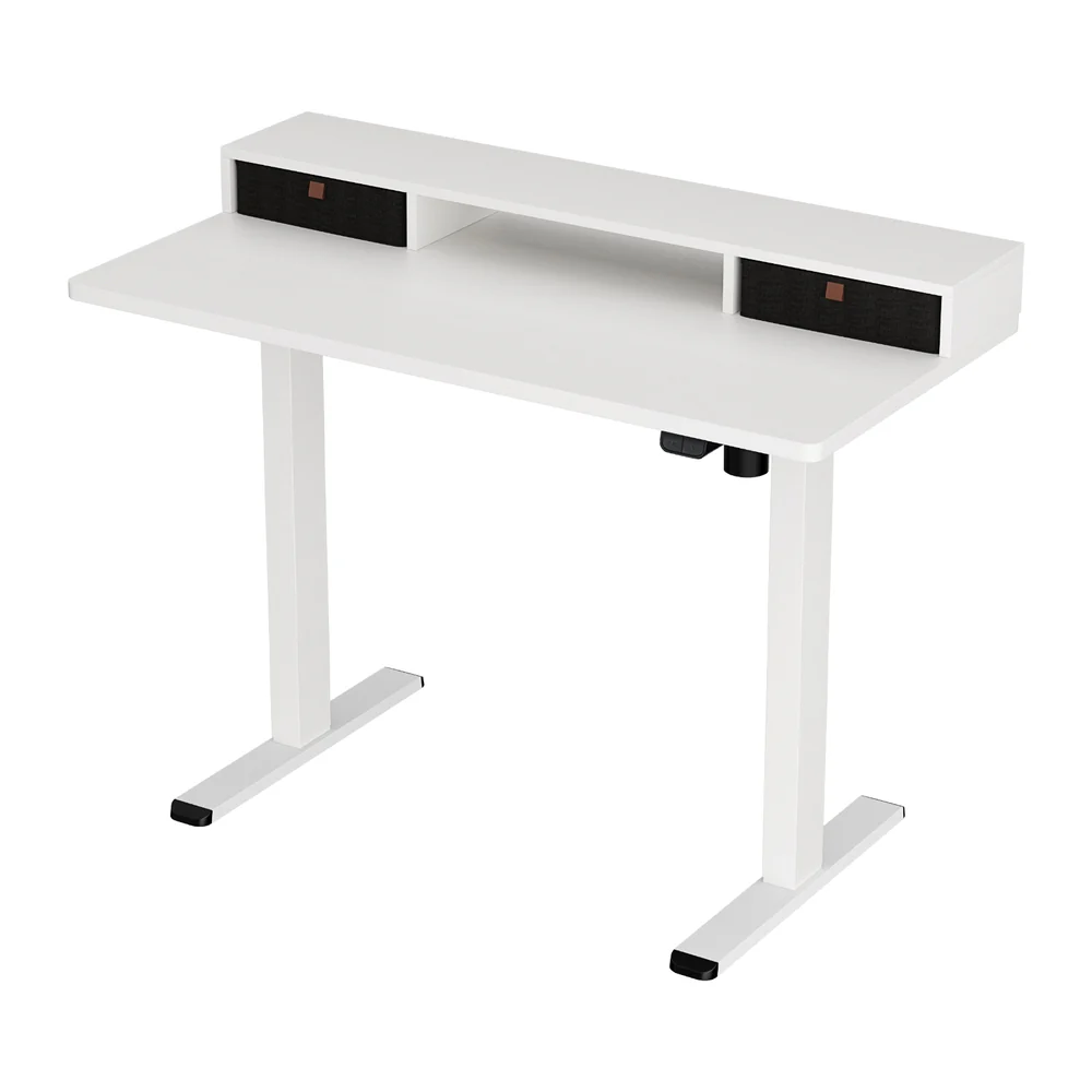 Artiss Electric Standing Desk with Storage Shelf Drawer Office Table 120CM - Image 3