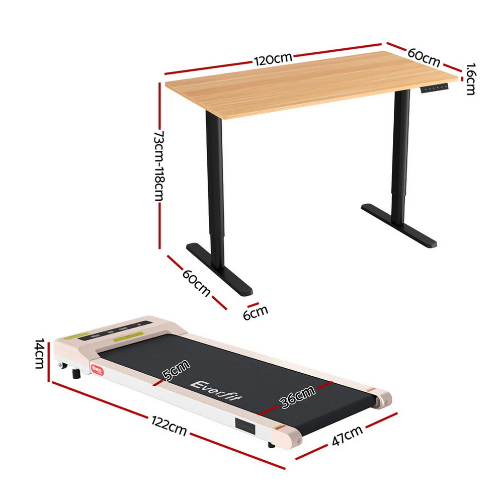 Artiss Electric Treadmill with 120cm Automatic Standing Desk Walking Pad 360mm - Image 3
