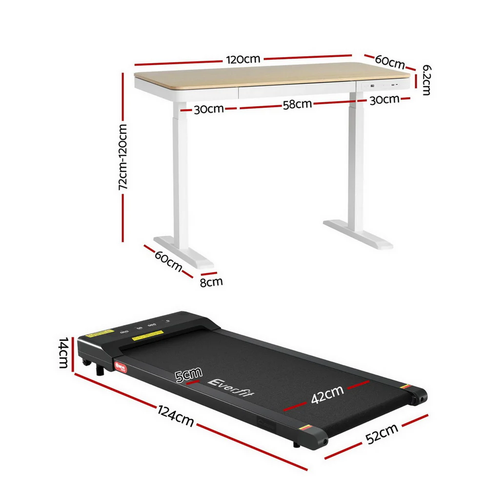 Artiss Electric Treadmill with 120cm Automatic Standing Desk Walking Pad 400mm - Image 4