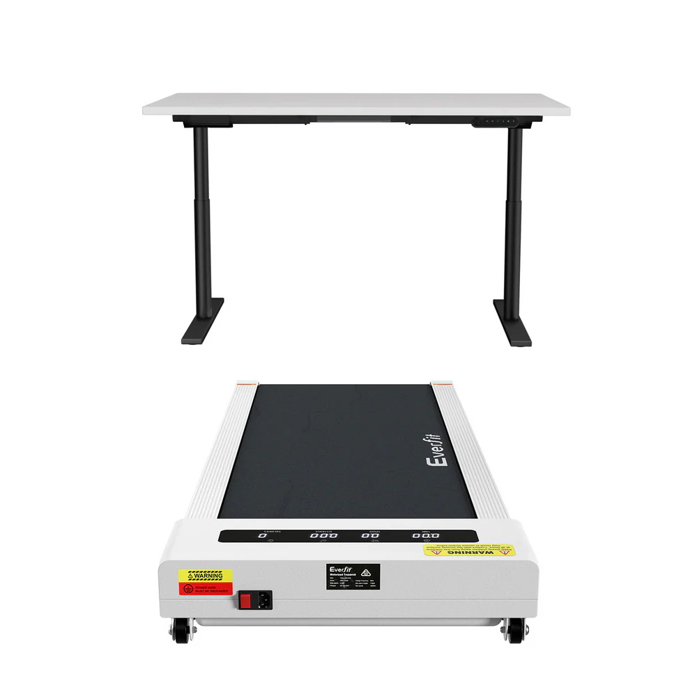 Artiss Electric Walking Pad Treadmill with Height Adjustable 140cm Standing Desk - Black/White - Image 5