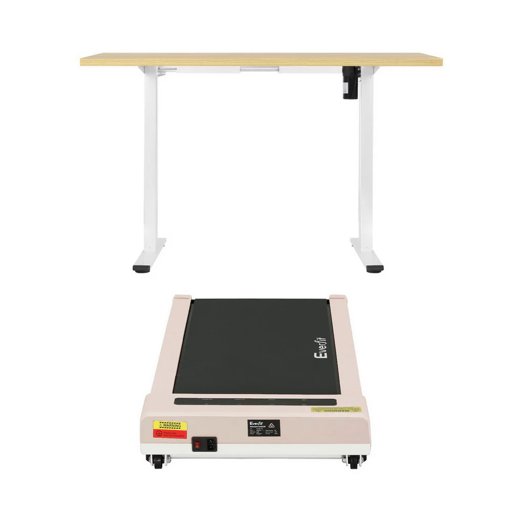 Artiss Electric Walking Pad Treadmill with Height Adjustable 140cm Standing Desk - White Oak - Image 7