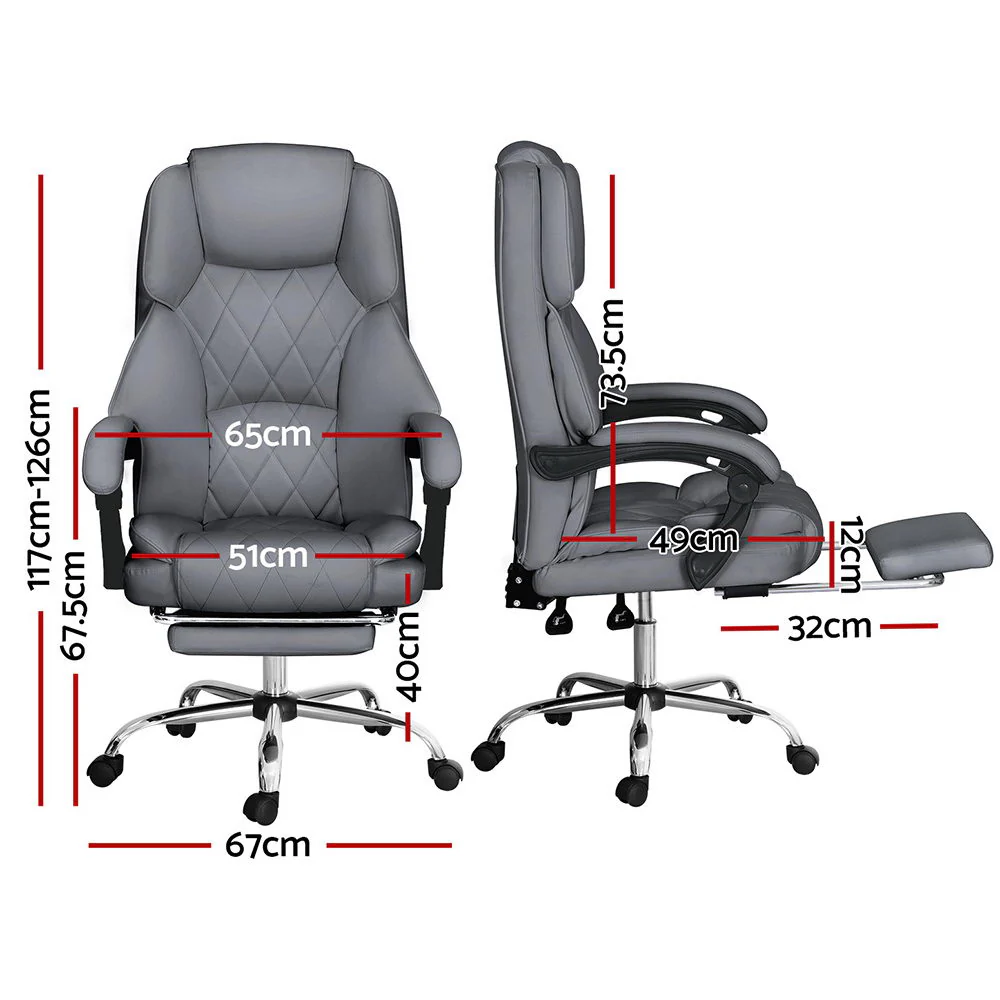 Artiss Executive Office Chair Footrest (Grey) - Image 2