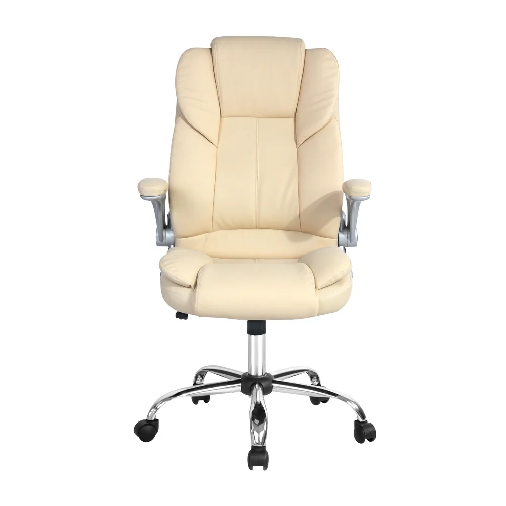 Artiss Executive Office Chair Leather Tilt (Beige) - Image 3