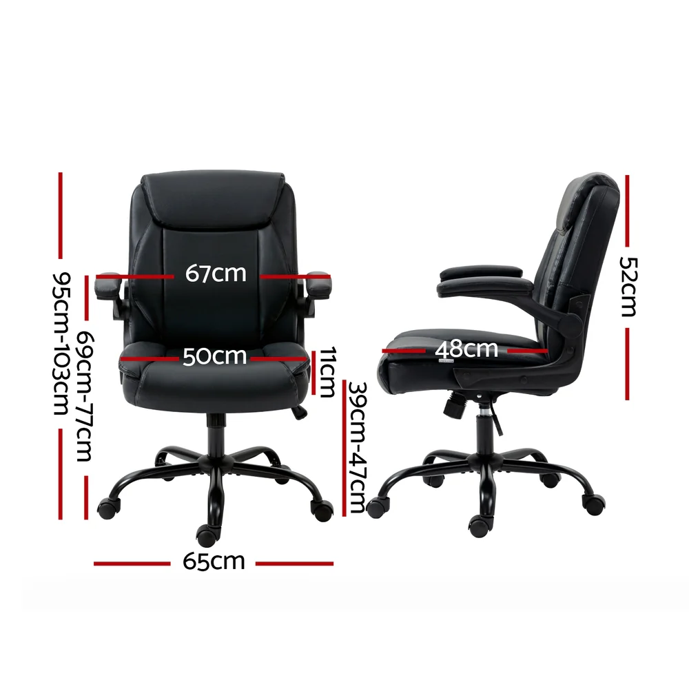 Artiss Executive Office Chair Mid Back (Black) - Image 2