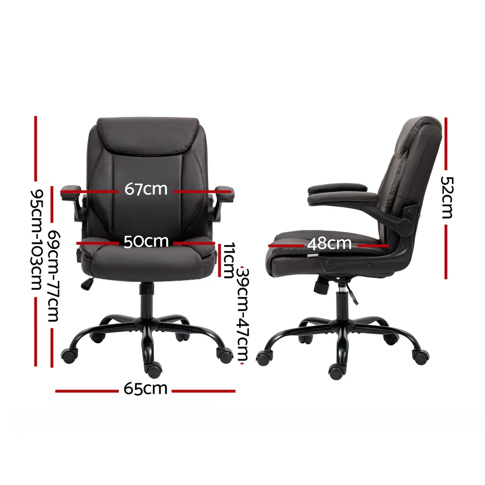 Artiss Executive Office Chair Mid Back (Brown) - Image 2
