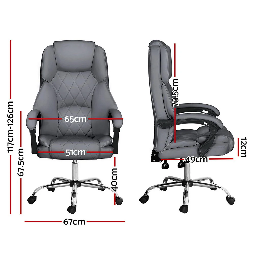 Artiss Executive Office Chair Recliner (Grey) - Image 2