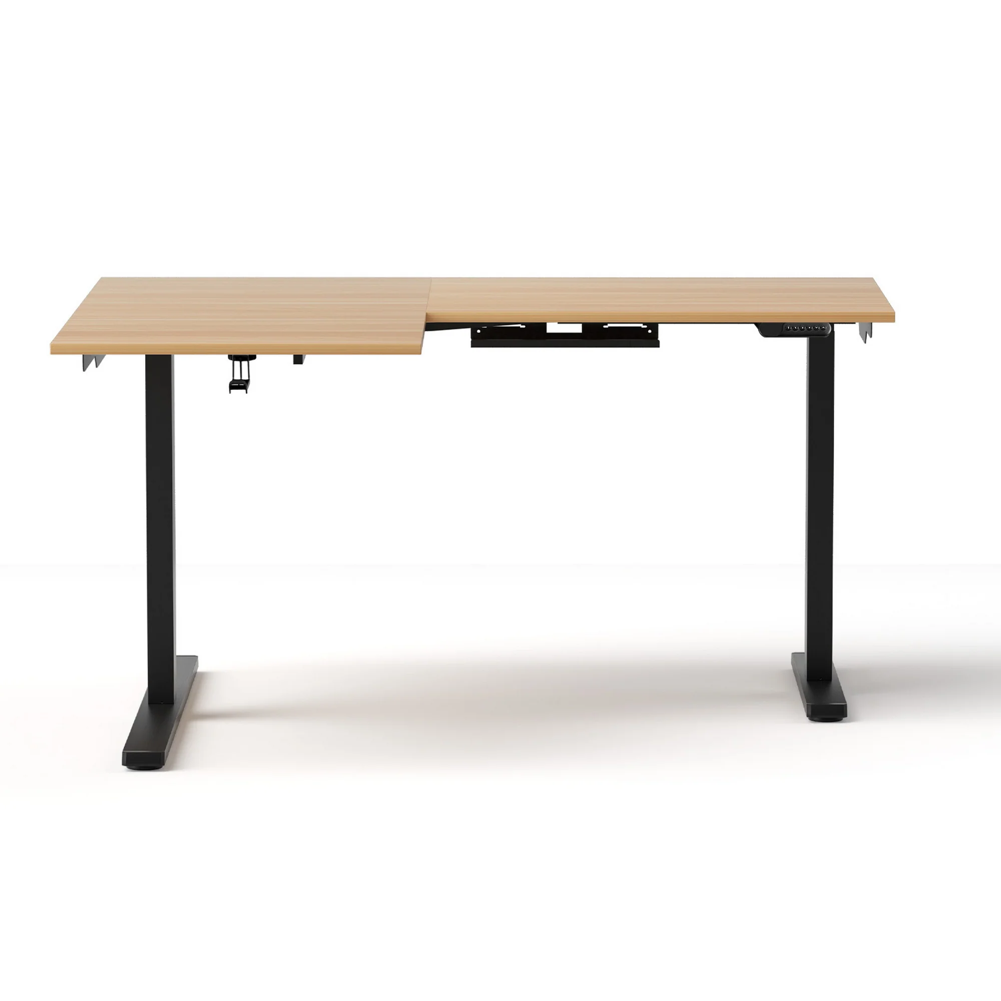 Artiss L‑Shape Electric Motorised Sit‑Stand Standing Desk Height Adjustable - Natural/Black - Image 5