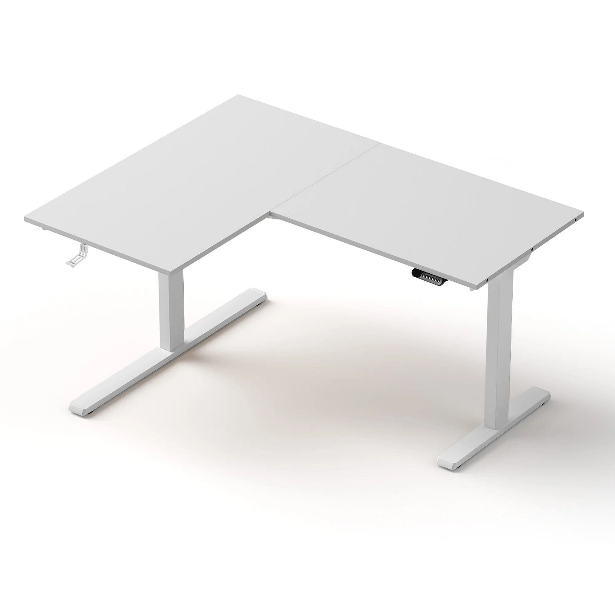 Artiss L‑Shape Electric Motorised Sit‑Stand Standing Desk Height Adjustable - White - Image 3