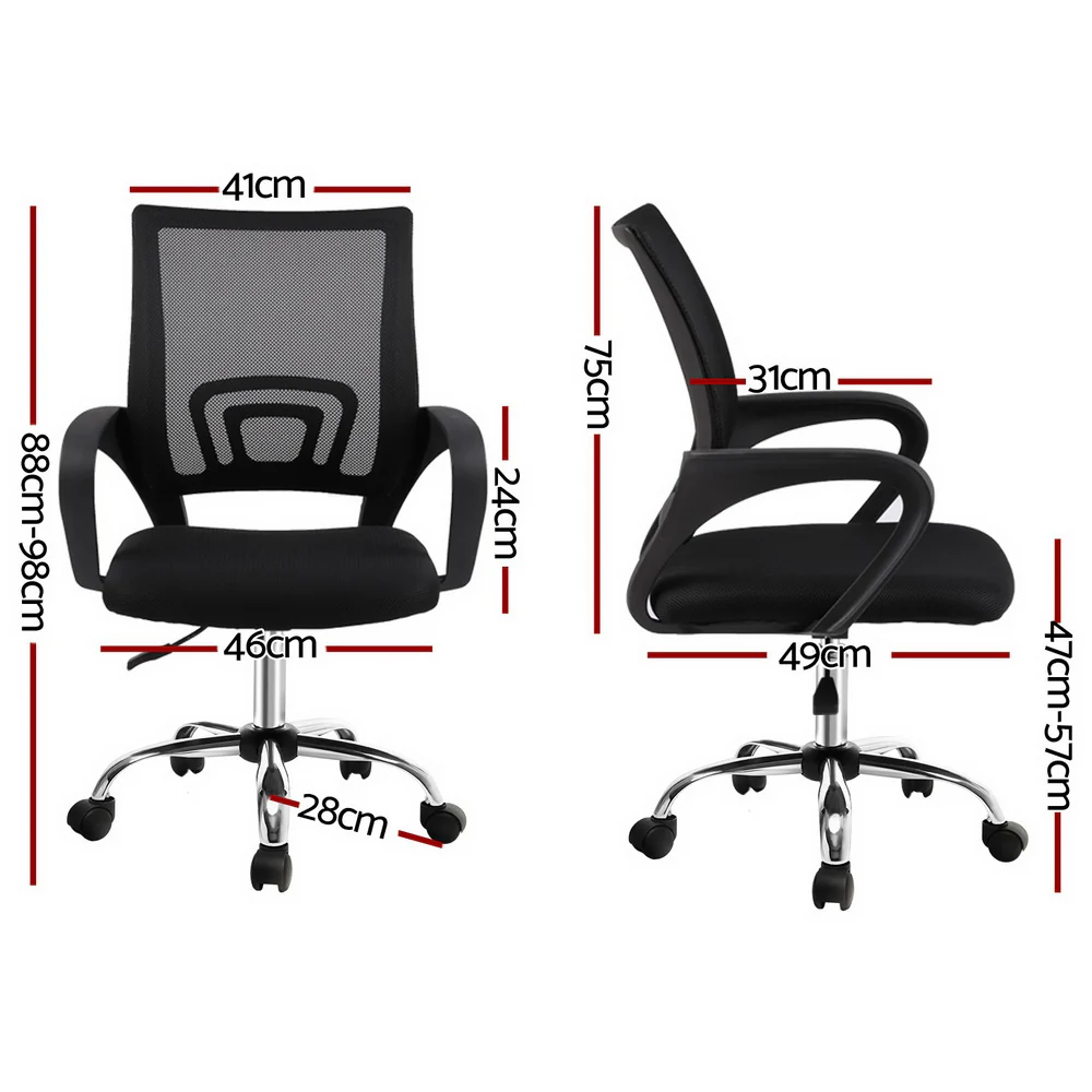 Artiss Mesh Office Chair Mid Back (Black) - Image 2