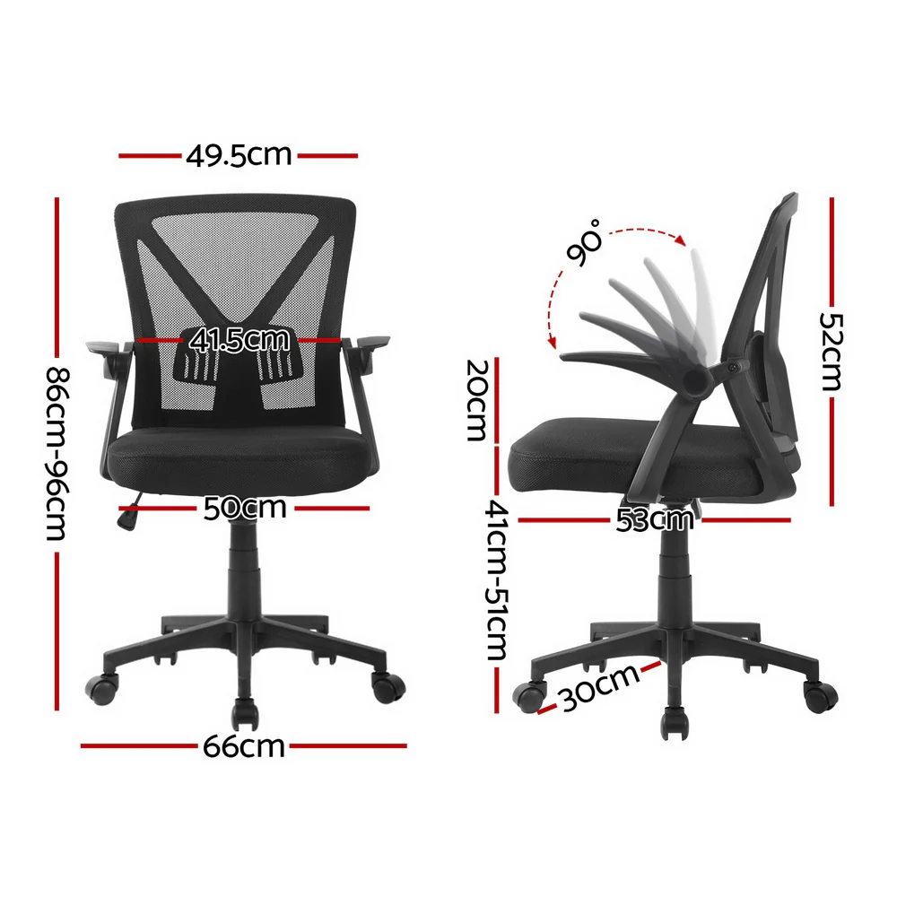 Artiss Mesh Office Chair Mid Back (Black) - Image 2