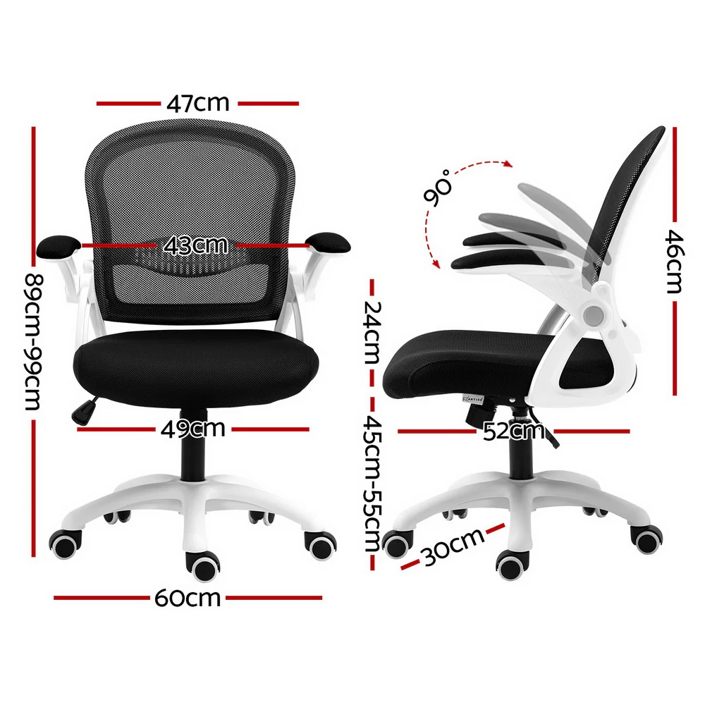 Artiss Mesh Office Chair Mid Back (Black) - Image 2