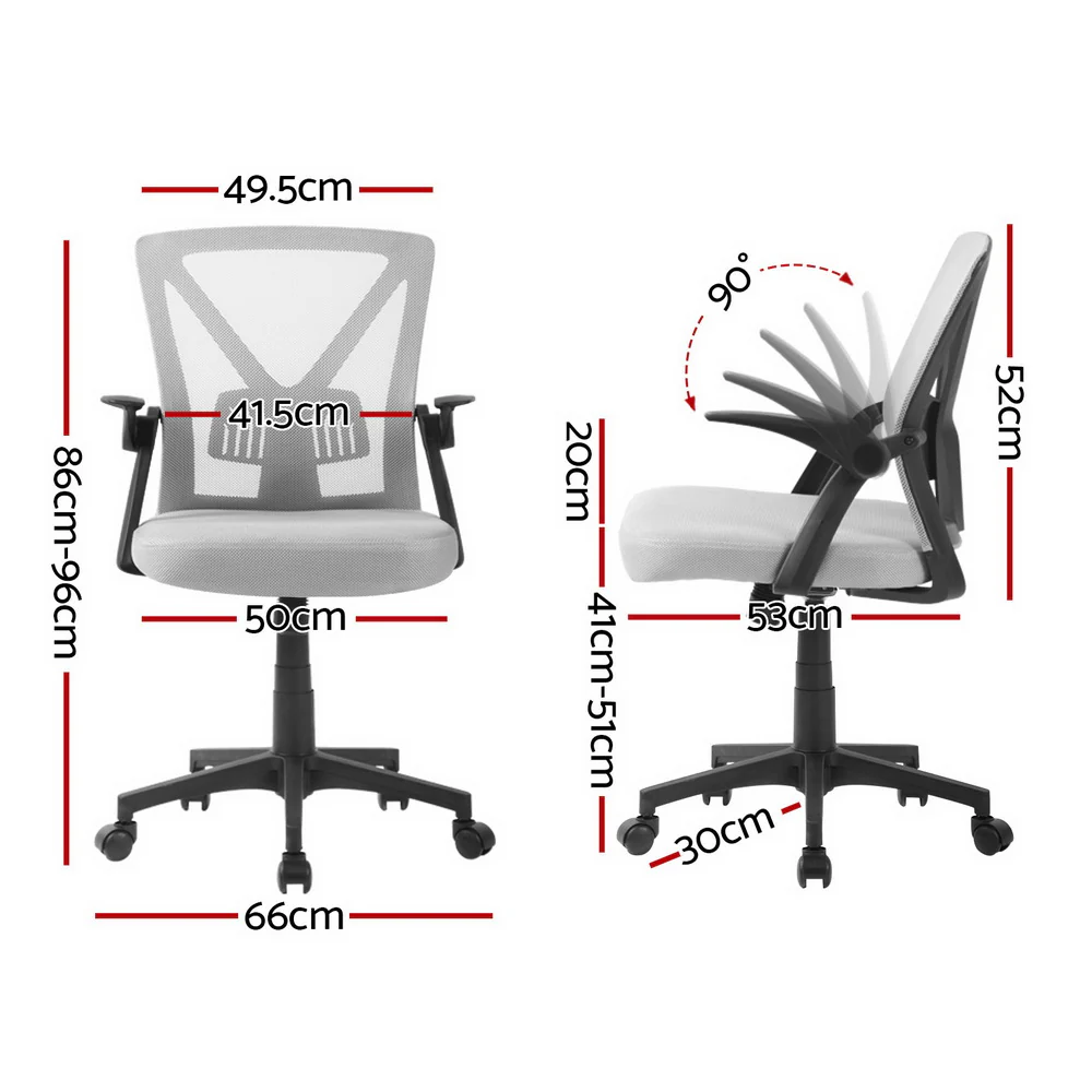 Artiss Mesh Office Chair Mid Back (Grey) - Image 2
