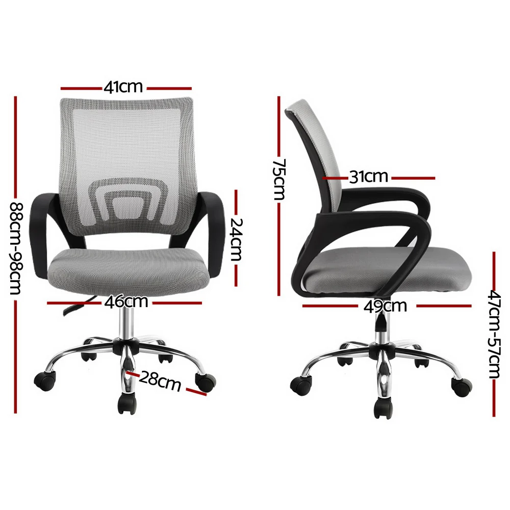 Artiss Mesh Office Chair Mid Back (Grey) - Image 2