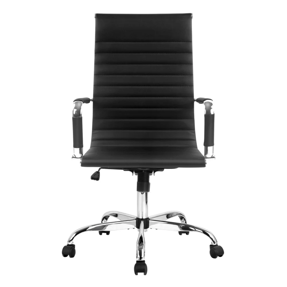 Artiss Office Chair Conference Chairs PU Leather High Back (Black) - Image 3