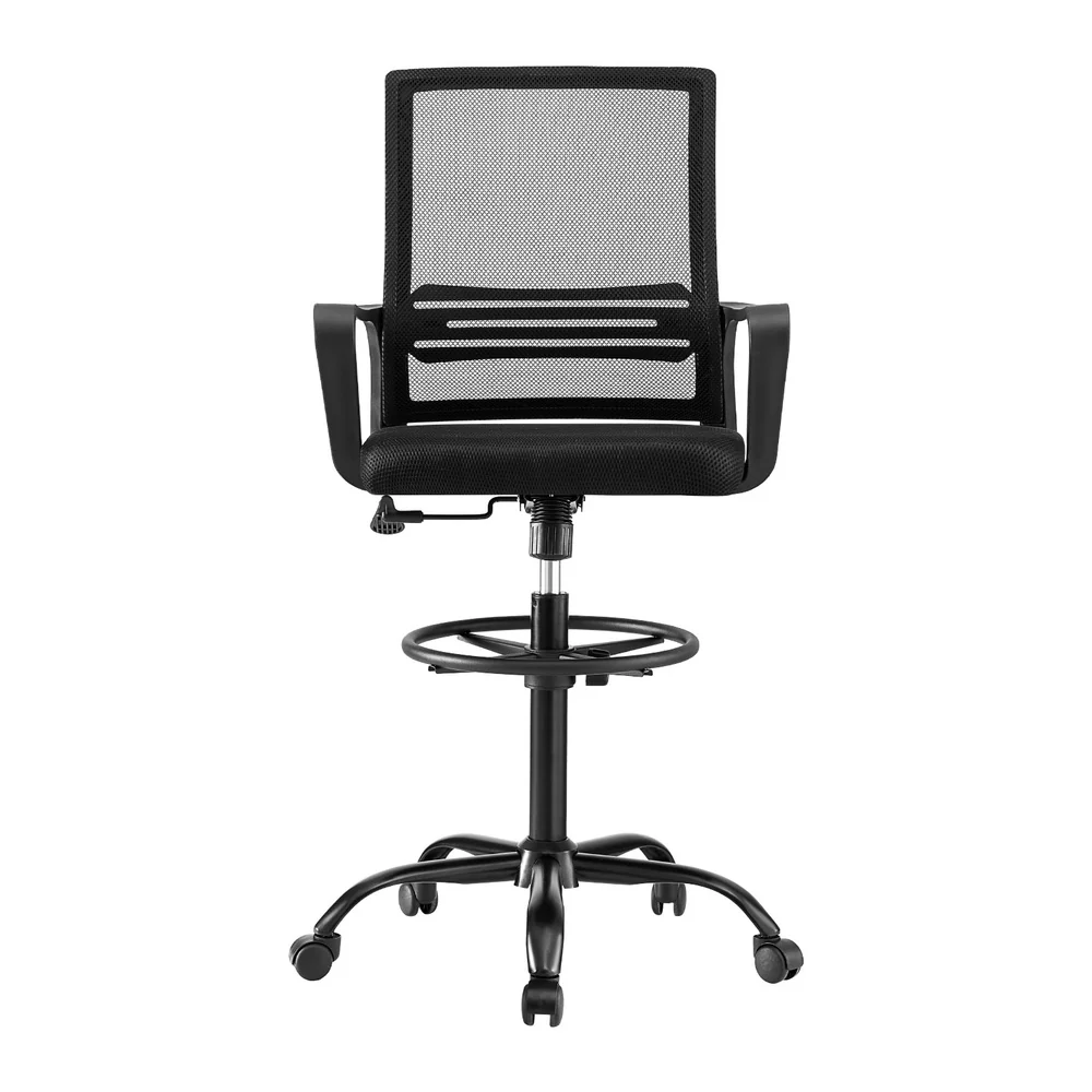 Artiss Office Chair Drafting Chairs Stool Computer Desk Studios Mesh (Black) - Image 3