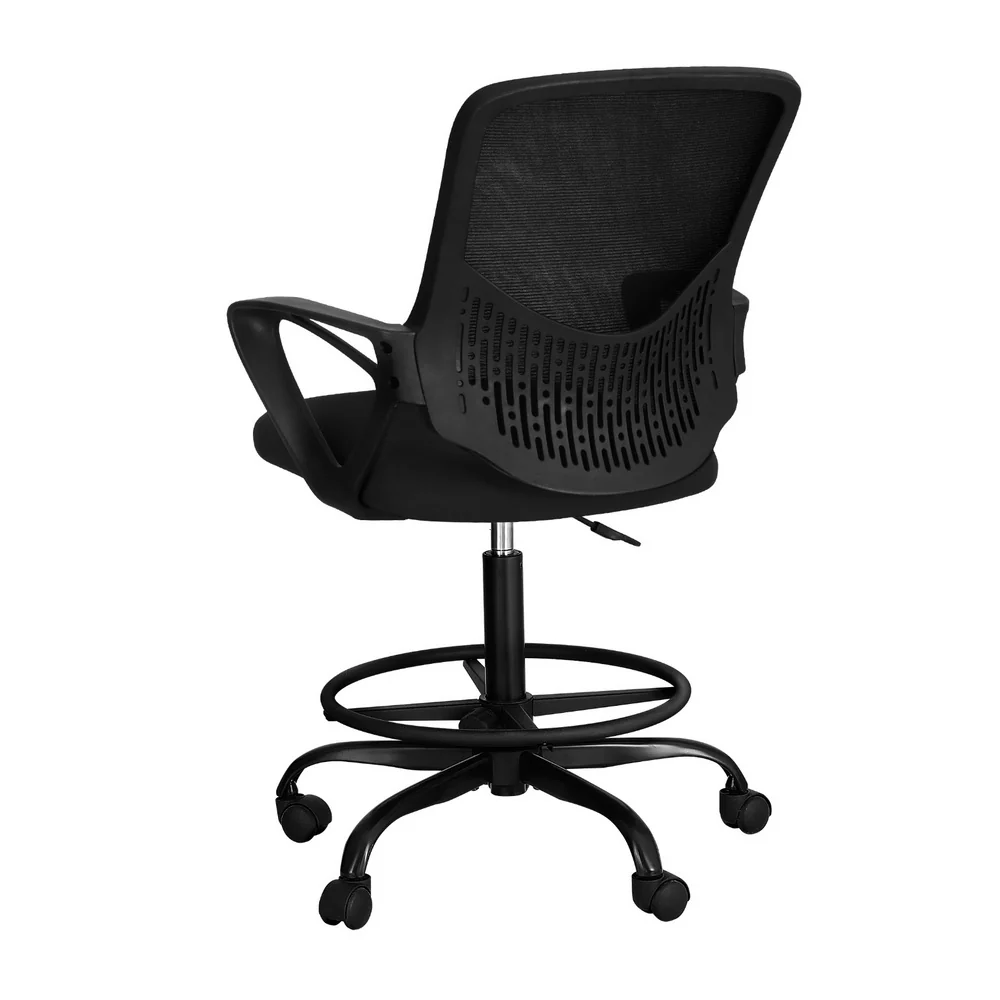 Artiss Office Chair Drafting Stool Mesh Chairs (Black) - Image 3
