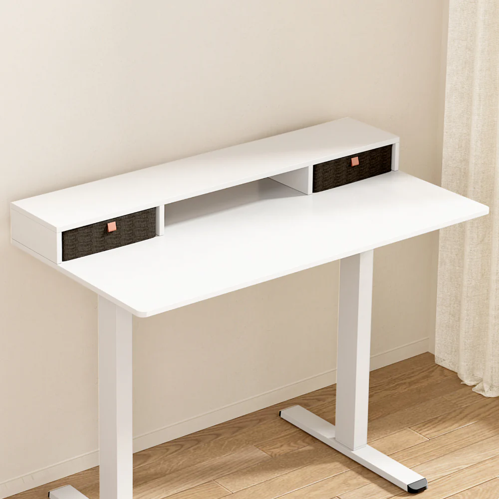 Artiss Standing Desk Desktop Storage Rack Shelf Removable Bookshelf Drawer 120cm - Image 2