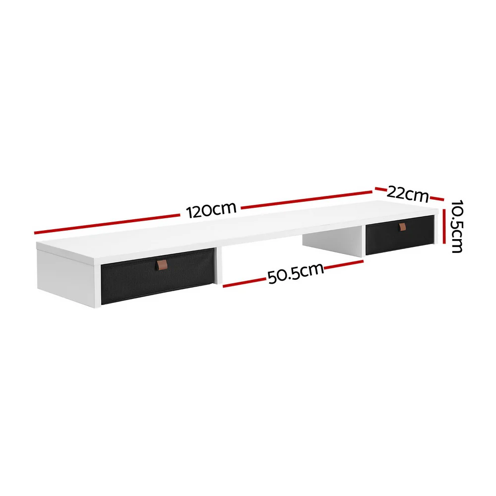 Artiss Standing Desk Desktop Storage Rack Shelf Removable Bookshelf Drawer 120cm - Image 4