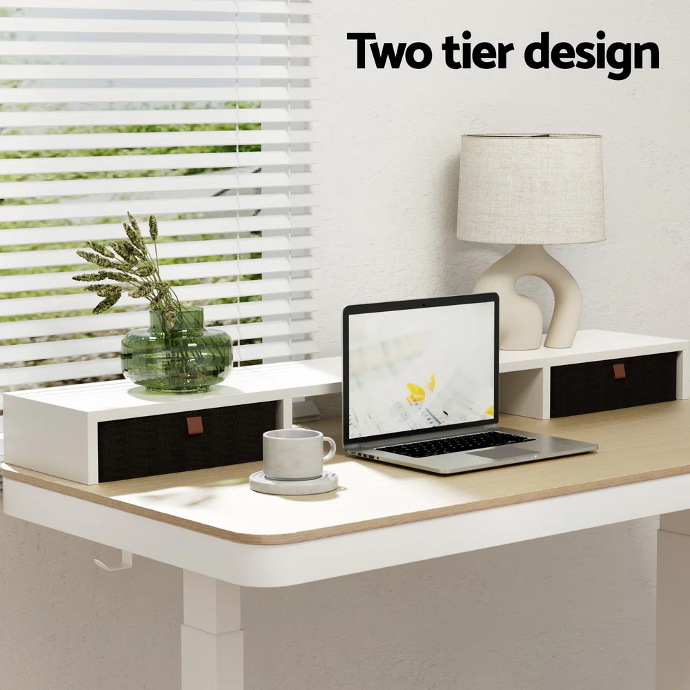 Artiss Standing Desk Desktop Storage Rack Shelf Removable Bookshelf Drawer 120cm - Image 6