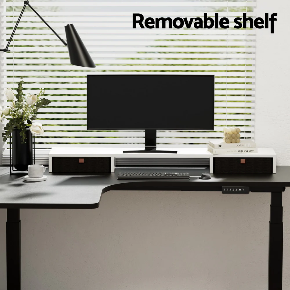 Artiss Standing Desk Desktop Storage Rack Shelf Removable Bookshelf Drawer 120cm - Image 7