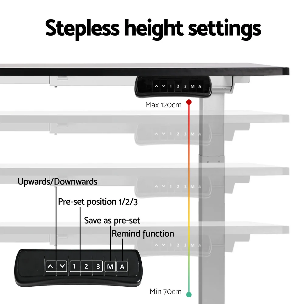 Artiss Standing Desk Frame Only Dual Motor Motorised White - Image 6