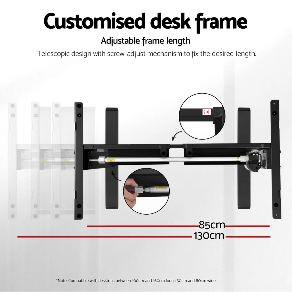 Artiss Standing Desk Frame Only Motorised Black - Image 7