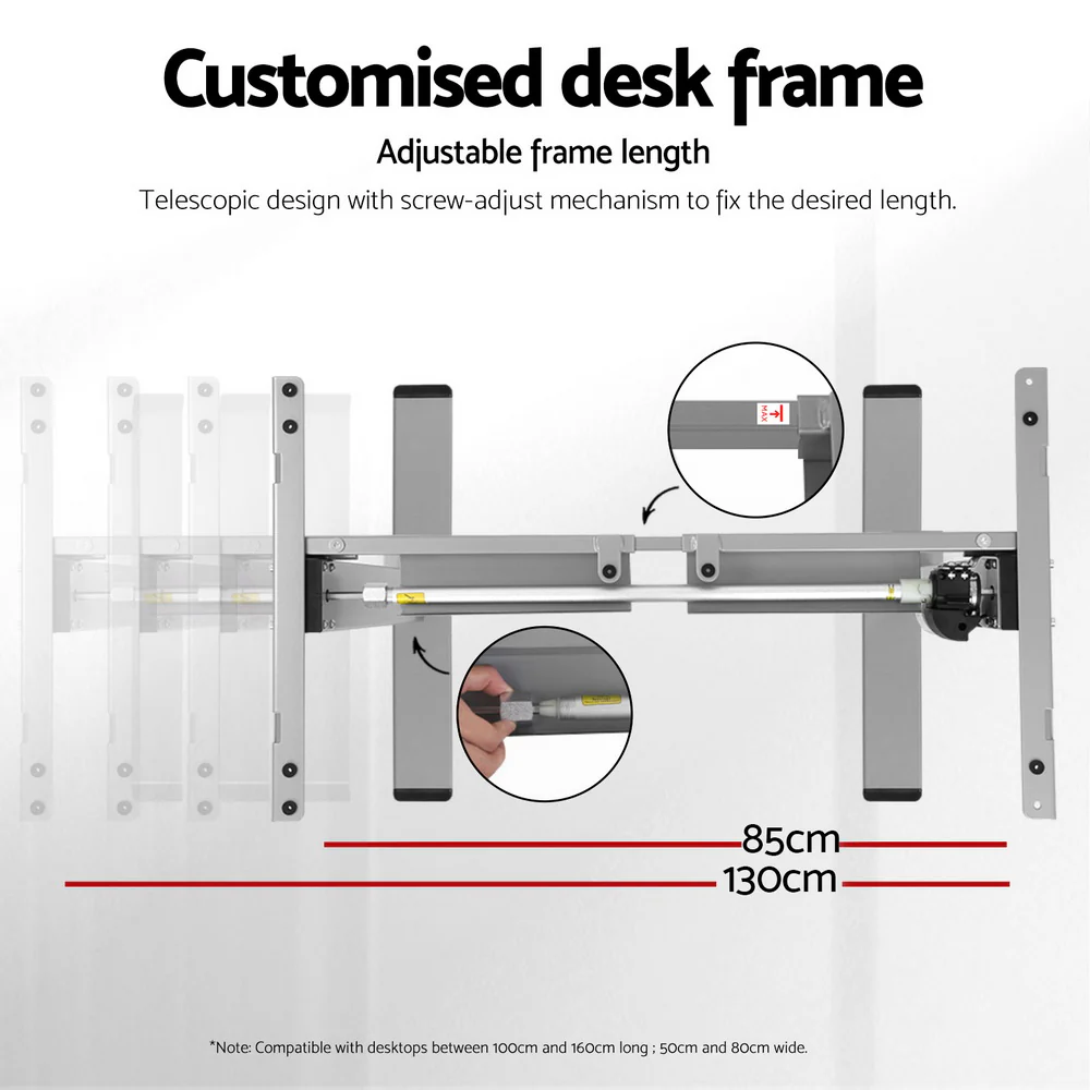 Artiss Standing Desk Frame Only Motorised Grey - Image 7