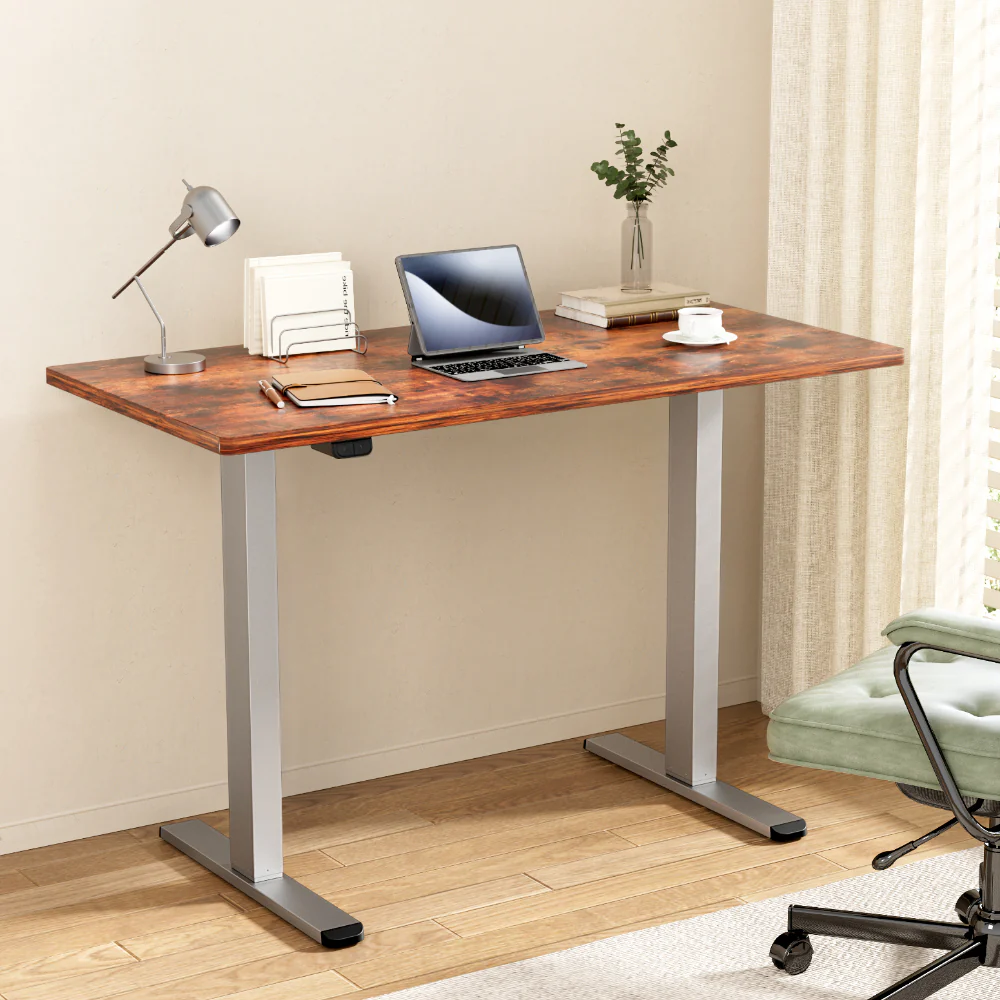 Artiss Standing Desk Motorised 120CM Rustic Brown - Image 2