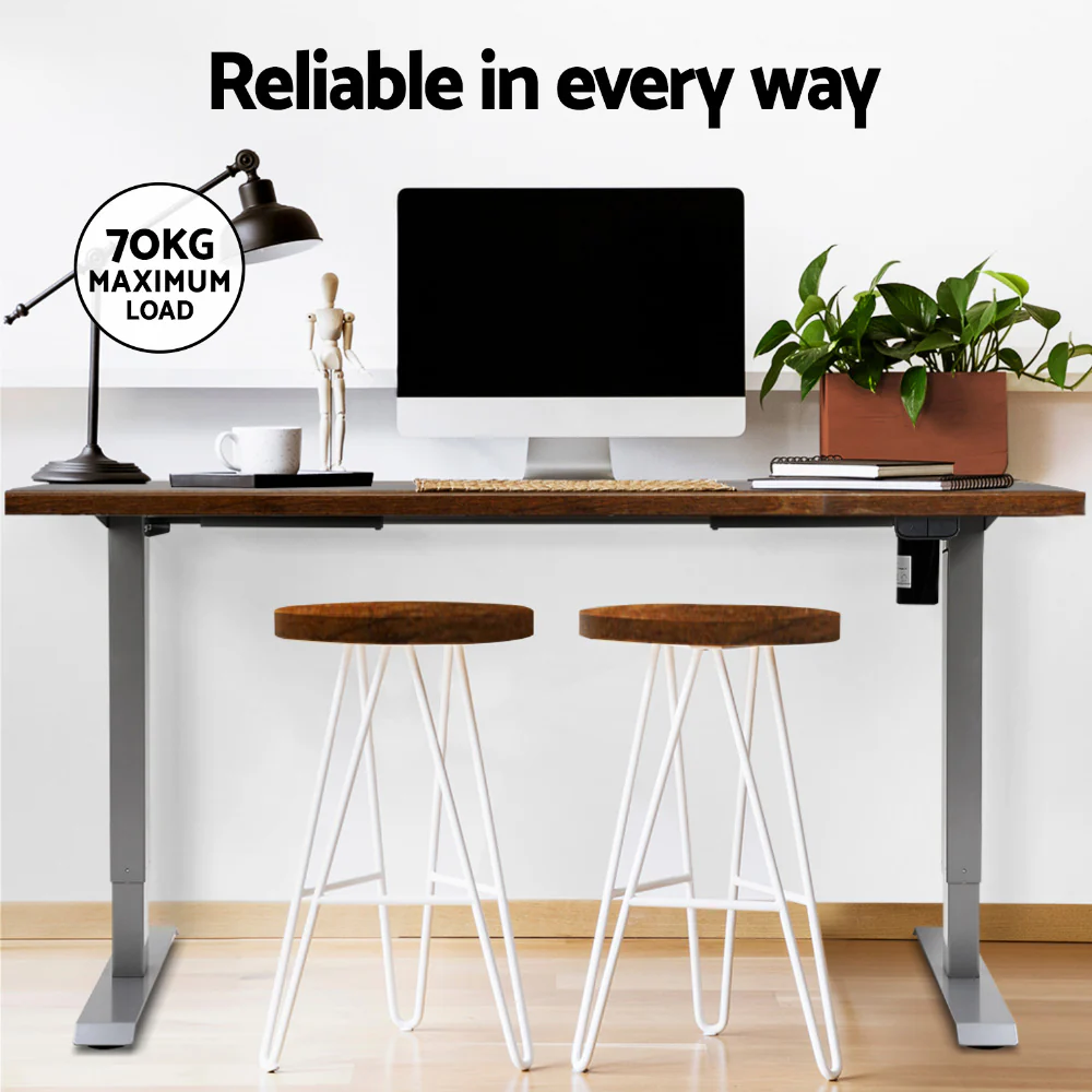 Artiss Standing Desk Motorised 120CM Rustic Brown - Image 8