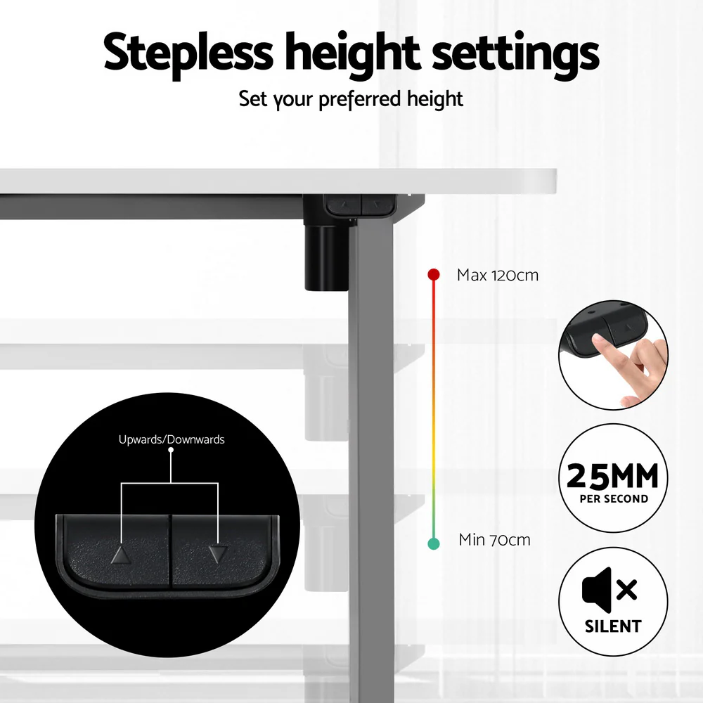 Artiss Standing Desk Motorised 120CM White - Image 7