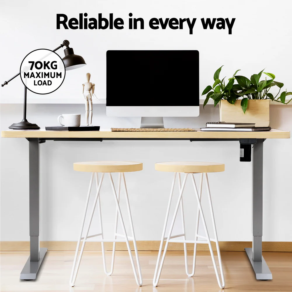 Artiss Standing Desk Motorised 120CM White Oak - Image 8