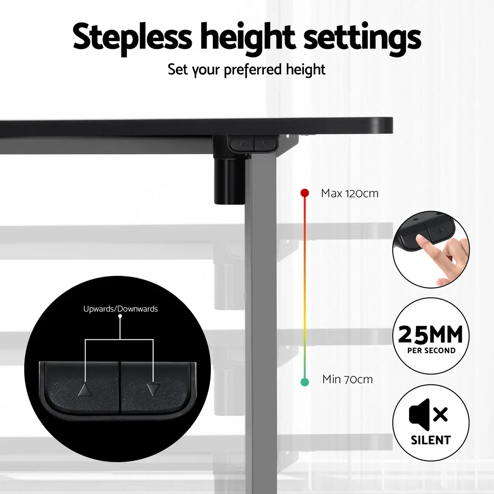 Artiss Standing Desk Motorised 140CM Black - Image 7